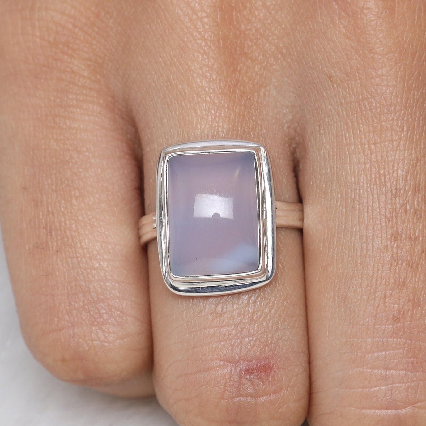 Chalcedony Ring 925 Sterling Silver Ring