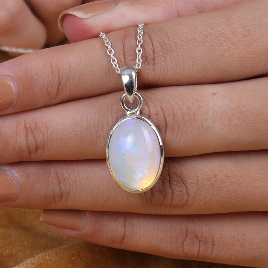 Ethiopian Opal Sterling Silver Pendant