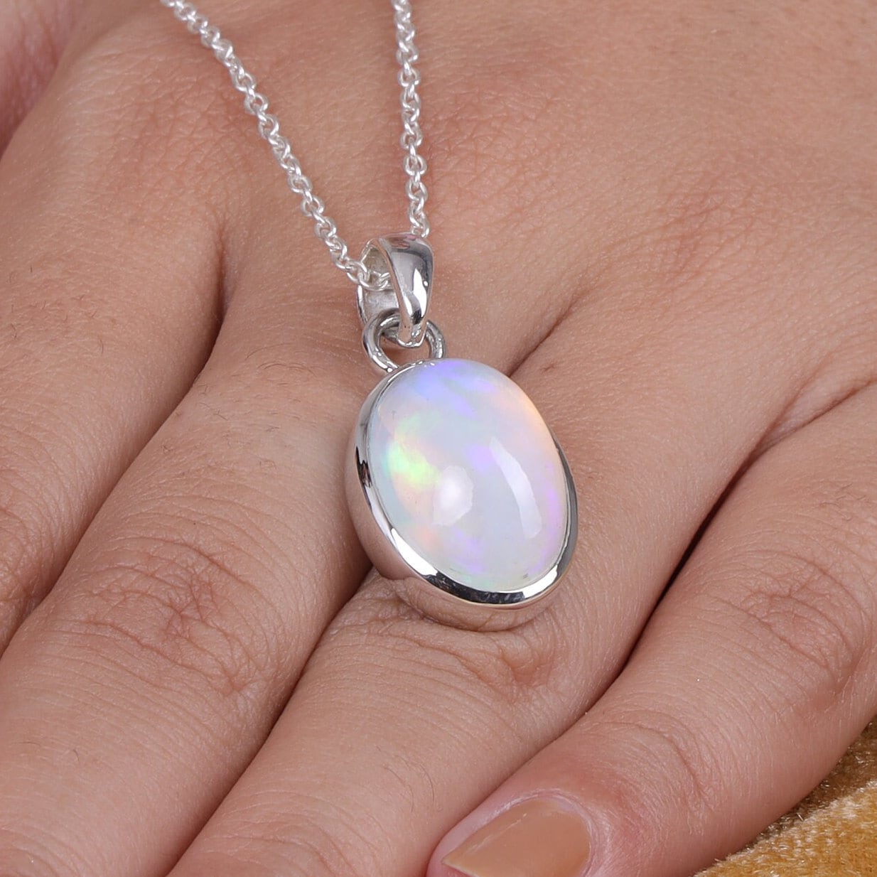 Ethiopian Opal Sterling Silver Pendant