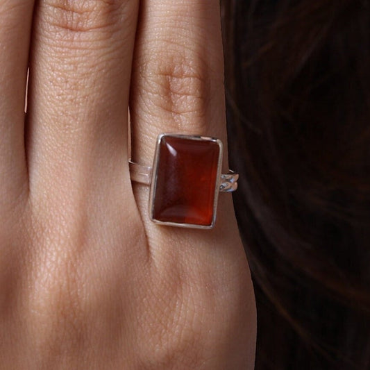 Amber 925 Sterling Silver Ring