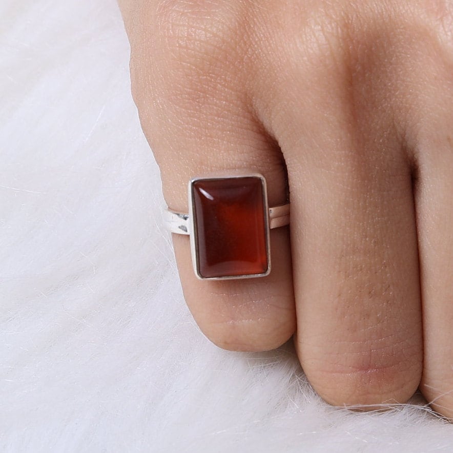 Amber 925 Sterling Silver Ring