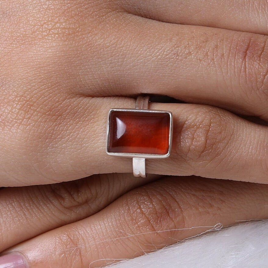 Amber 925 Sterling Silver Ring