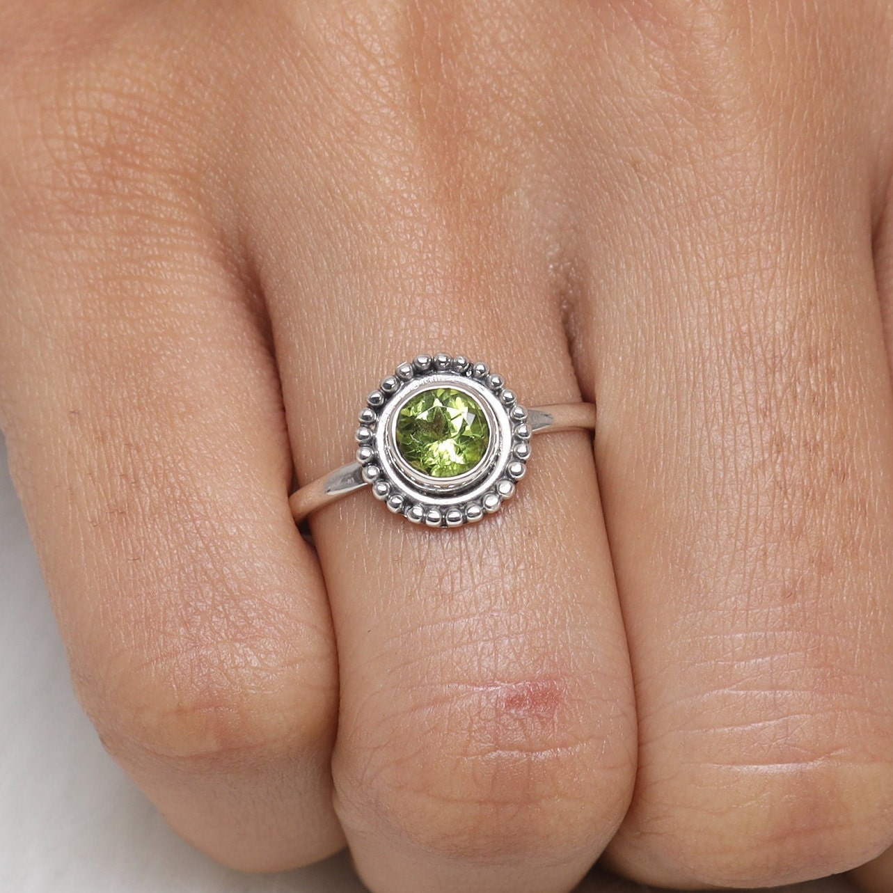 Peridot Sterling Silver Ring