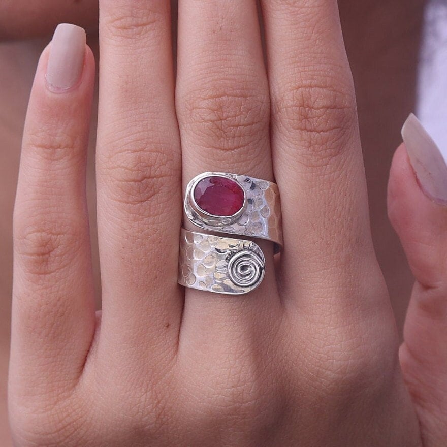 Ruby Sterling Silver Ring