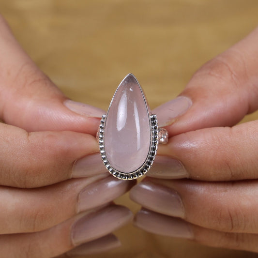 Rose Quartz Sterling Silver Ring