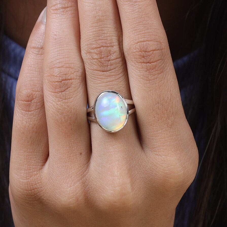 Ethiopian Opal Sterling Silver Ring