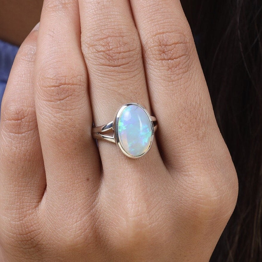 Ethiopian Opal Sterling Silver Ring