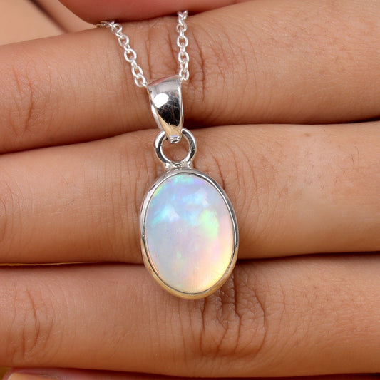 Ethiopian Opal Sterling Silver Pendant