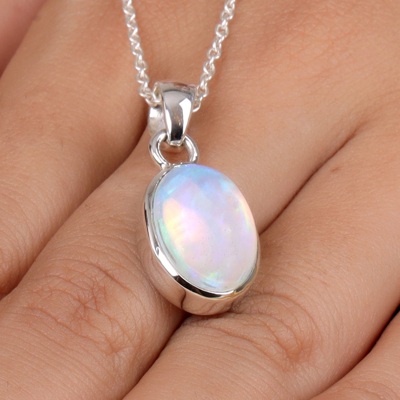 Ethiopian Opal Sterling Silver Pendant