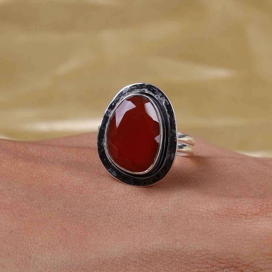 Carnelian 925 Sterling Silver Ring