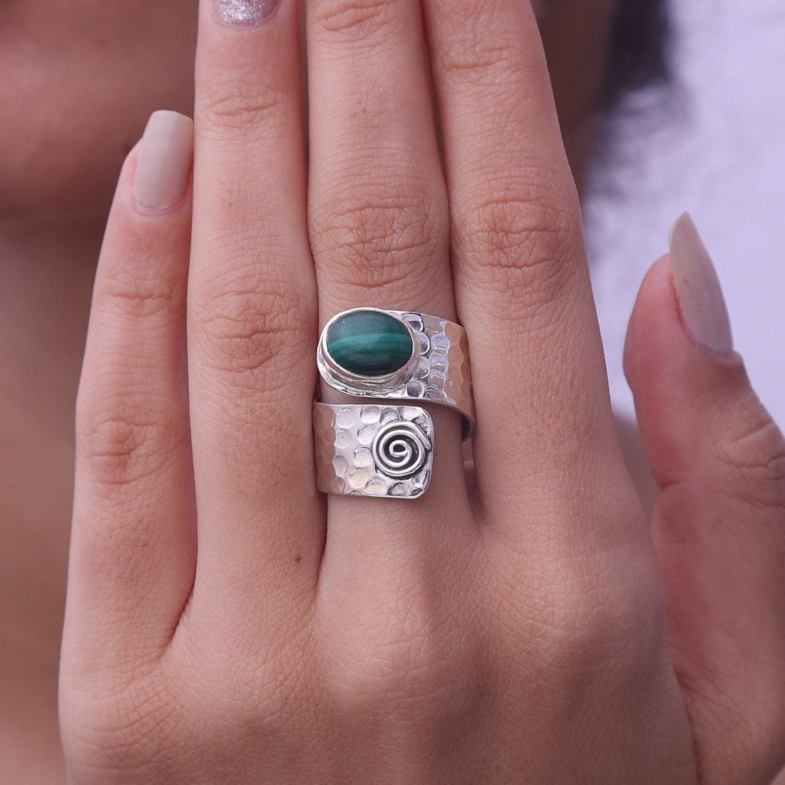 Malachite Sterling Silver Ring