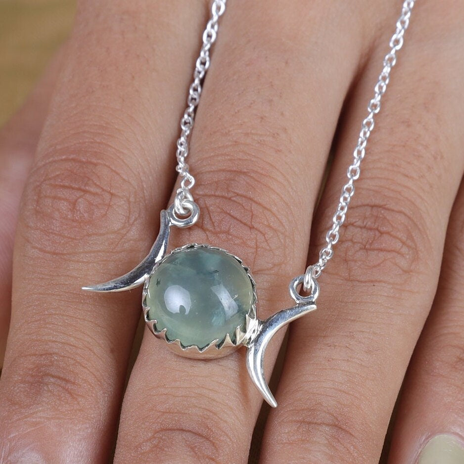 Prehnite Sterling Silver Pendant