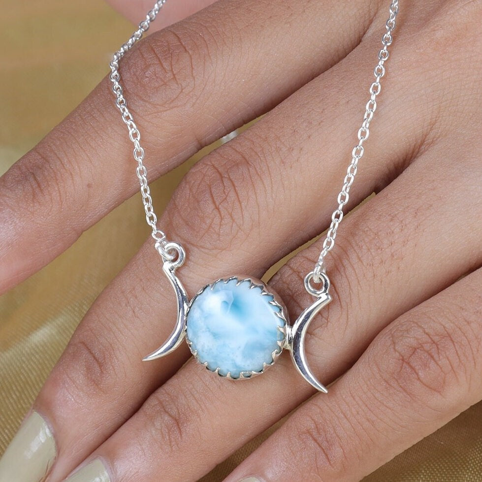 Dominican Larimar Sterling Silver Necklace