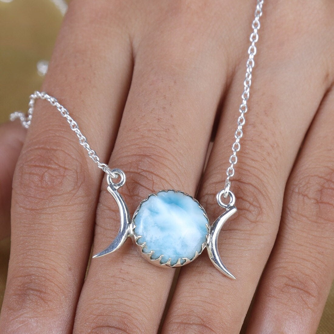 Dominican Larimar Sterling Silver Necklace