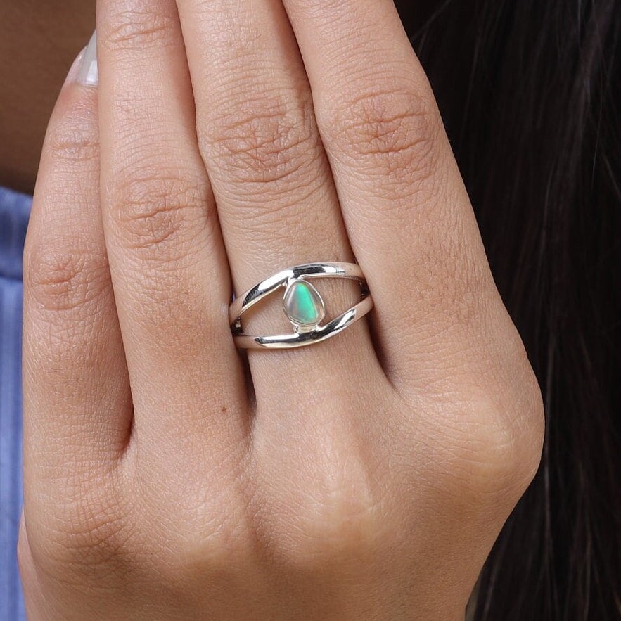 Ethiopian Opal Sterling Silver Ring