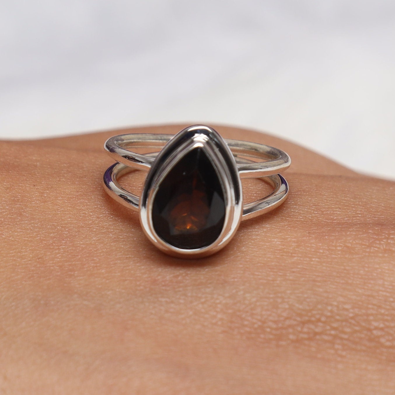 Smoky Topaz Sterling Silver Ring