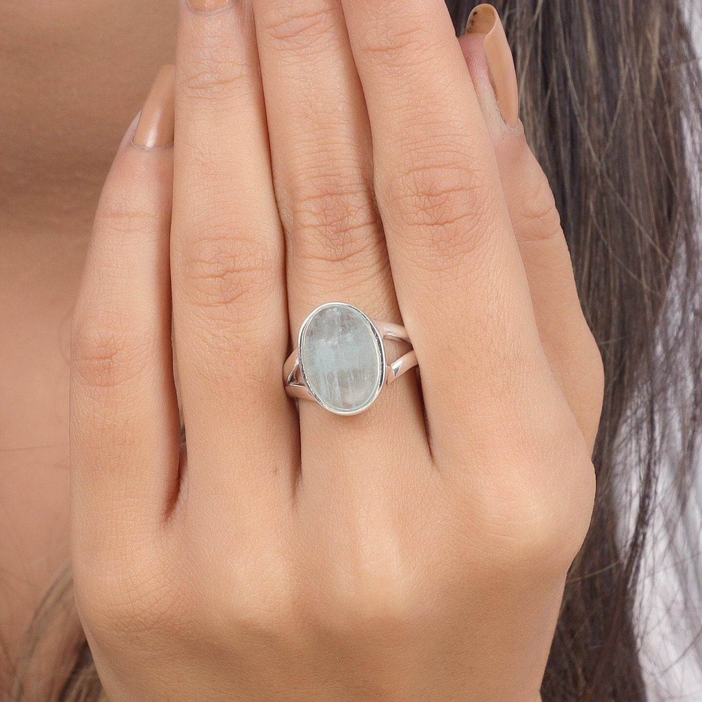 Aquamarine Sterling Silver Ring