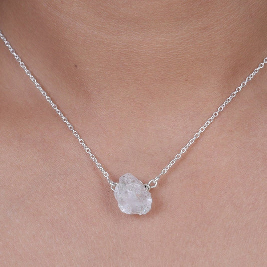 Raw Crystal Quartz Sterling Silver Necklace