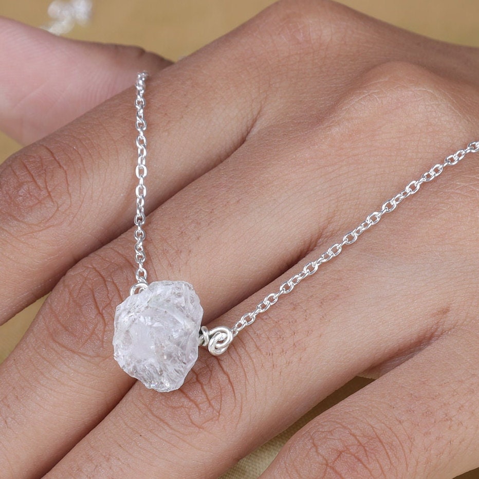 Raw Crystal Quartz Sterling Silver Necklace