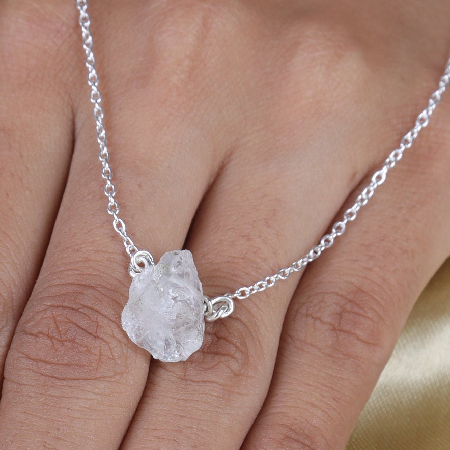 Raw Crystal Quartz Sterling Silver Necklace