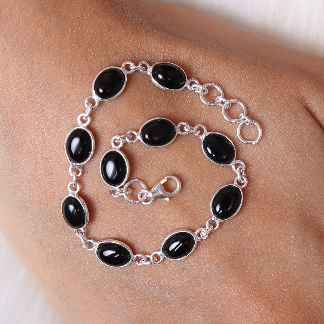 Black Onyx Sterling Silver Bracelet