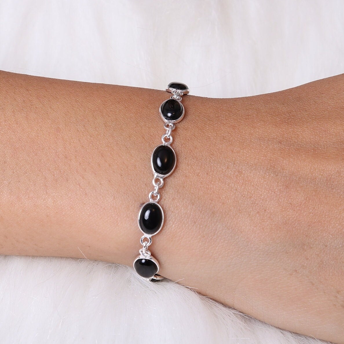 Black Onyx Sterling Silver Bracelet