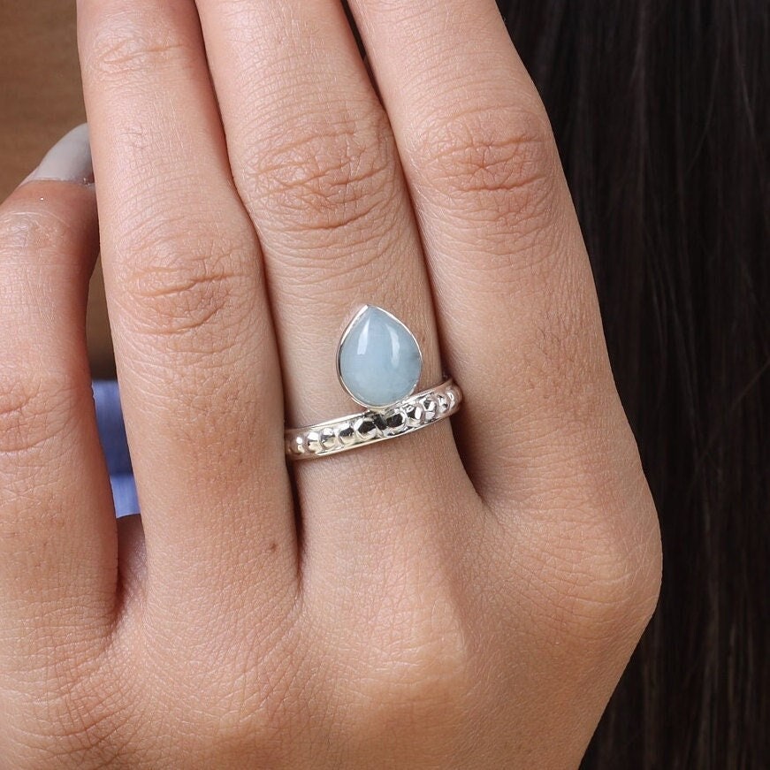 Aquamarine Sterling Silver Ring