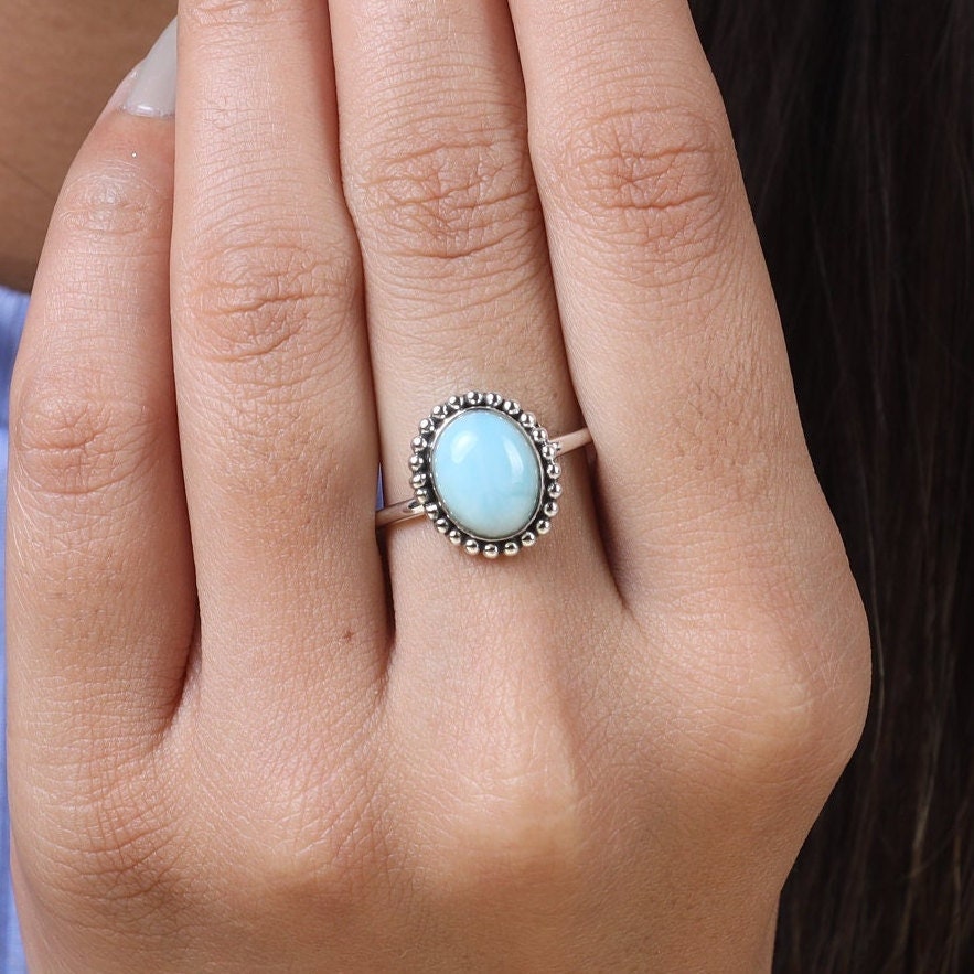 Dominican Larimar Sterling Silver Ring