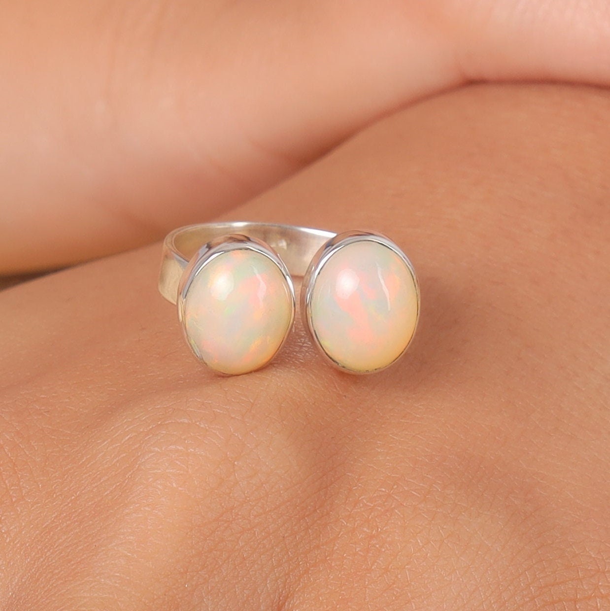 Ethiopian Opal Sterling Silver Ring