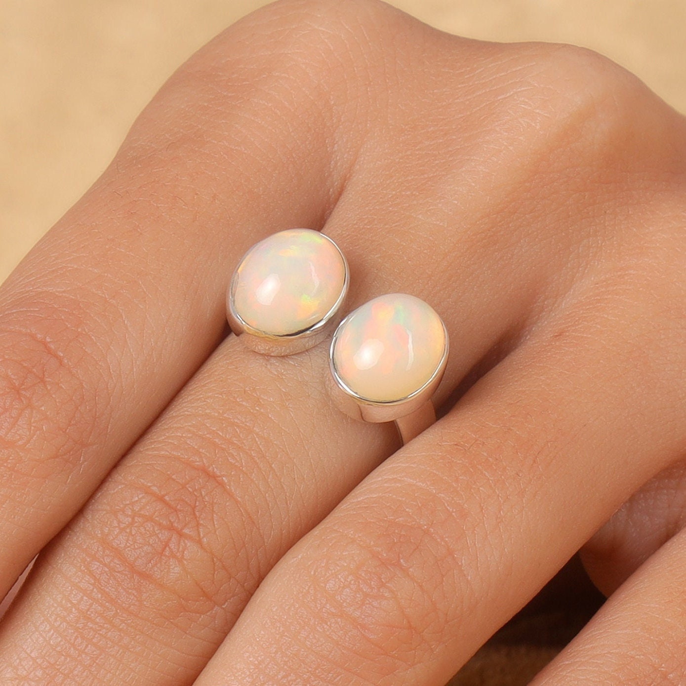 Ethiopian Opal Sterling Silver Ring