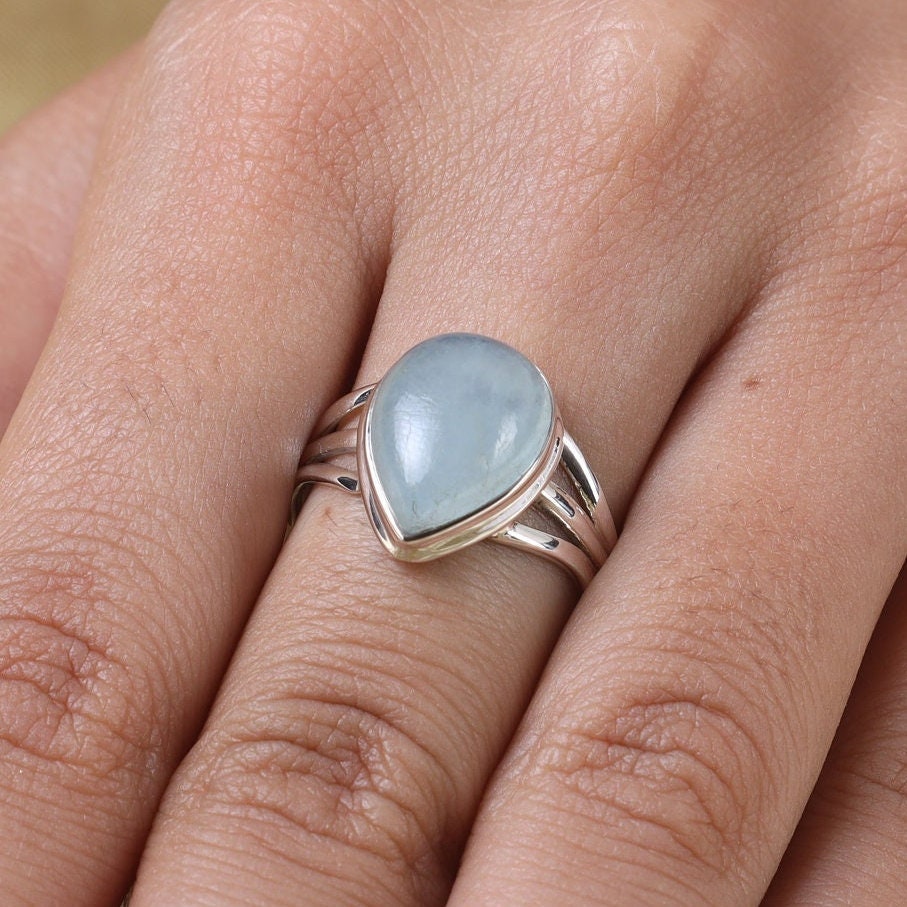 Aquamarine Sterling Silver Ring