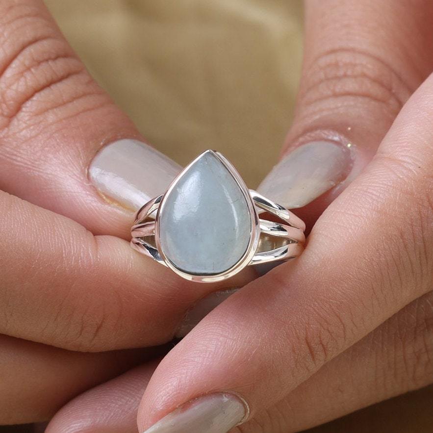 Aquamarine Sterling Silver Ring