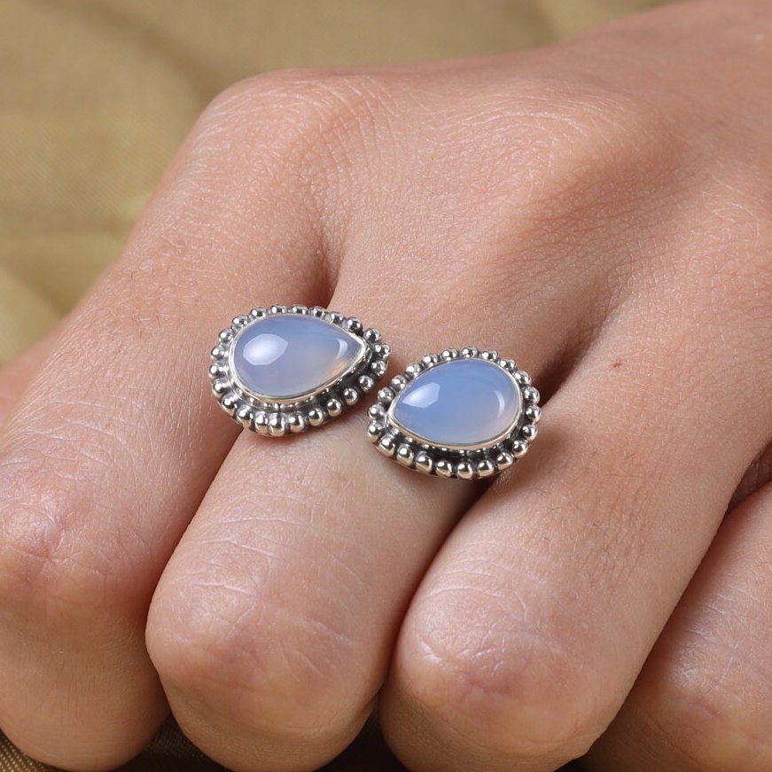 Chalcedony Sterling Silver Ring