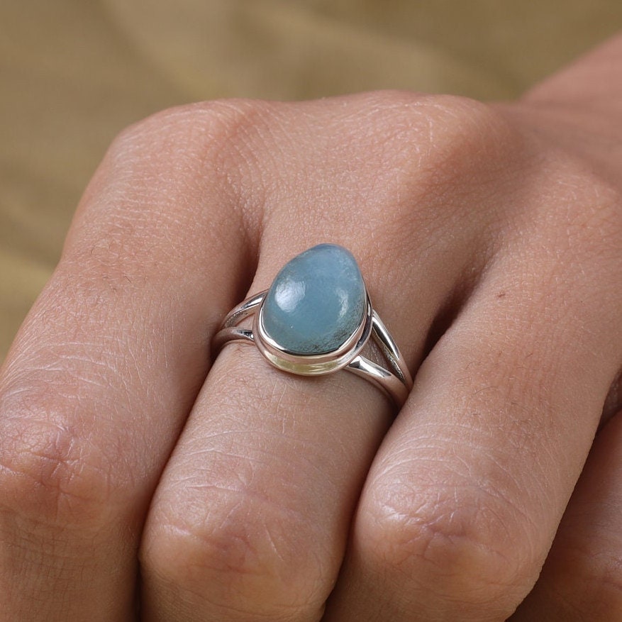 Aquamarine Sterling Silver Ring