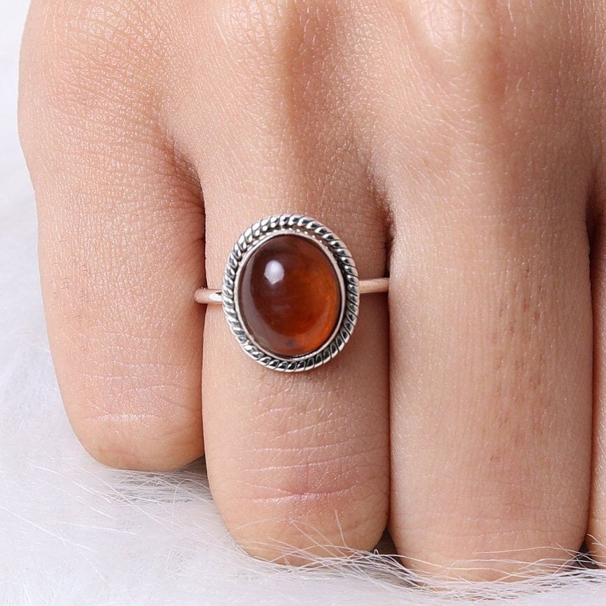 Amber 925 Sterling Silver Ring