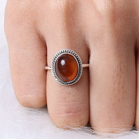 Amber 925 Sterling Silver Ring