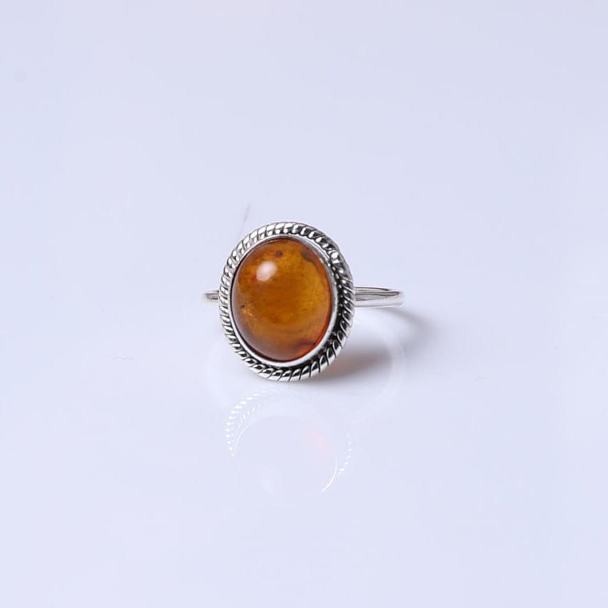 Amber 925 Sterling Silver Ring