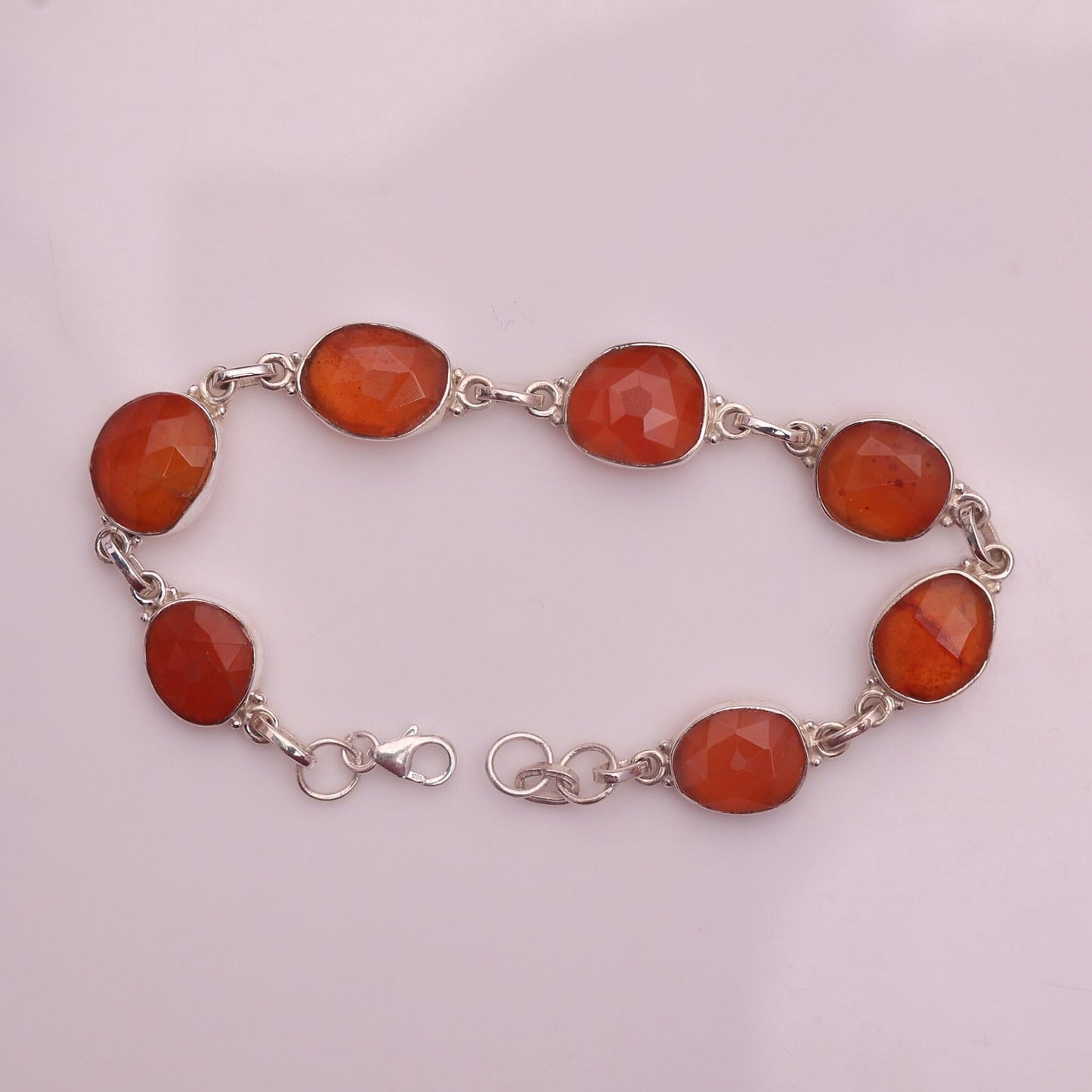 Carnelian Sterling Silver Bracelet