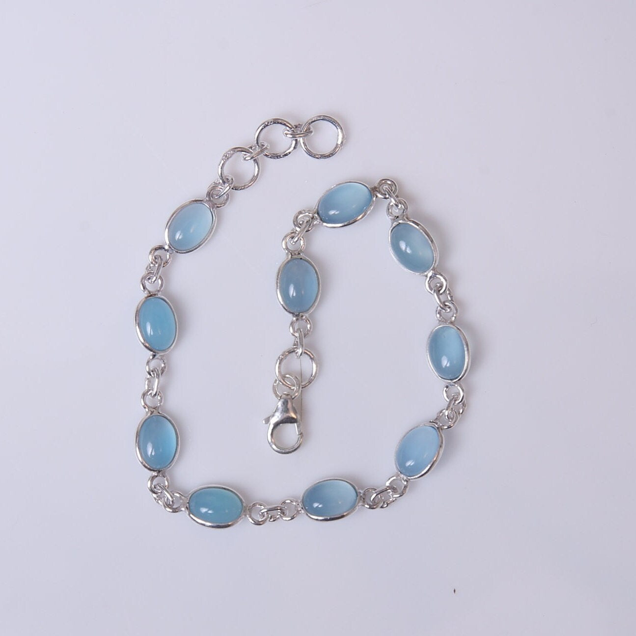 Aquamarine Sterling Silver Bracelet