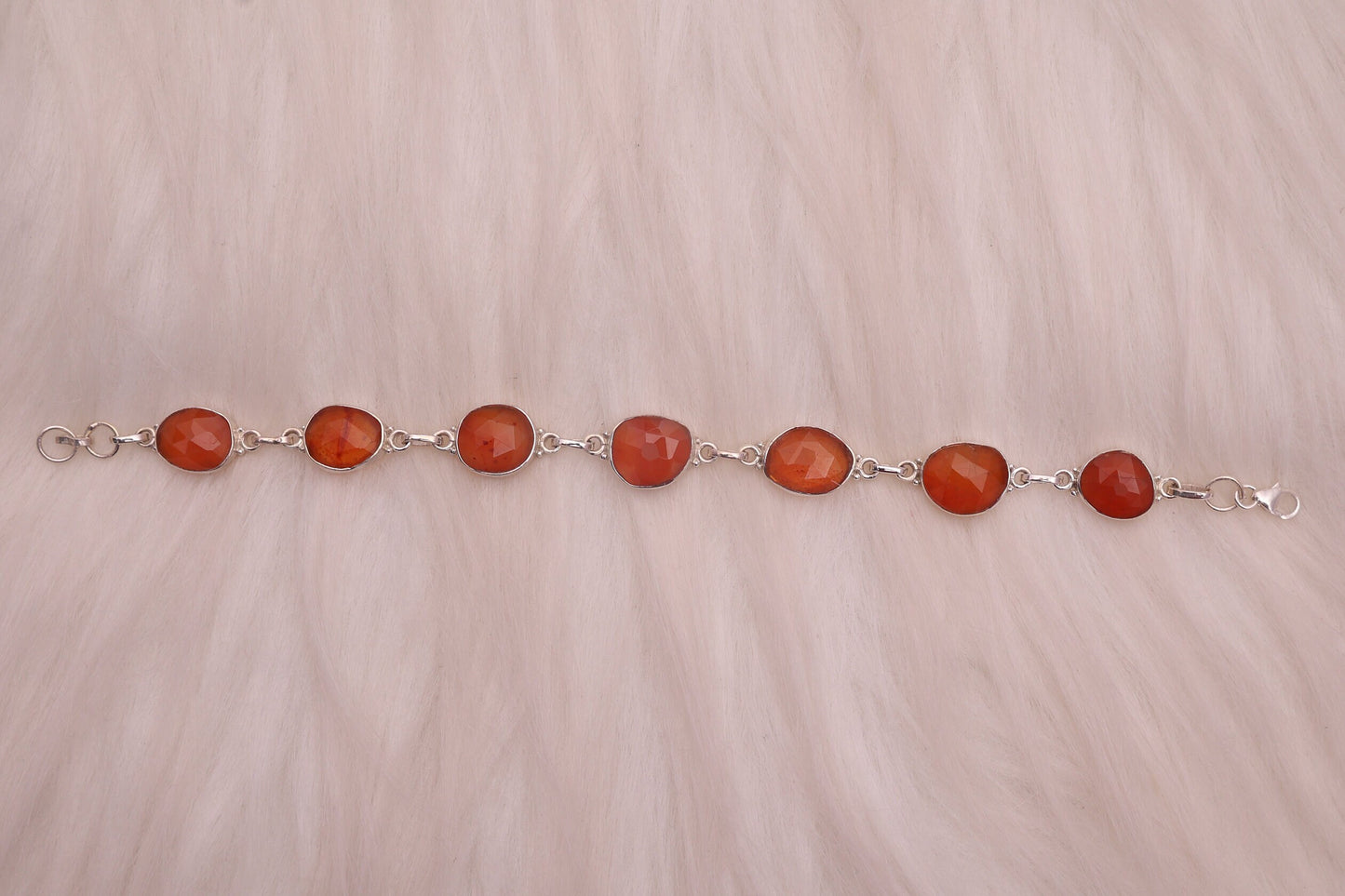 Carnelian Sterling Silver Bracelet