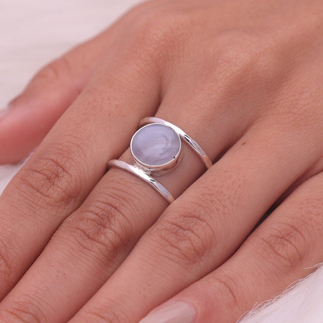 Blue Lace Agate Sterling Silver Ring