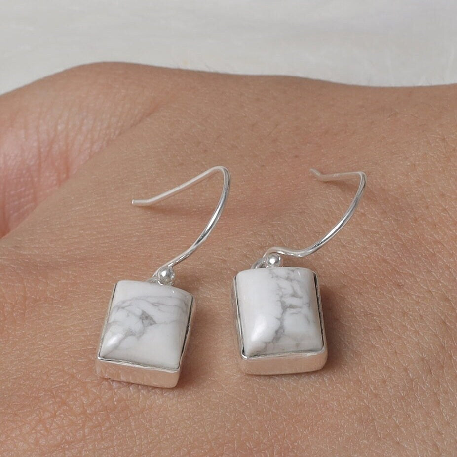 Howlite Sterling Silver Earrings