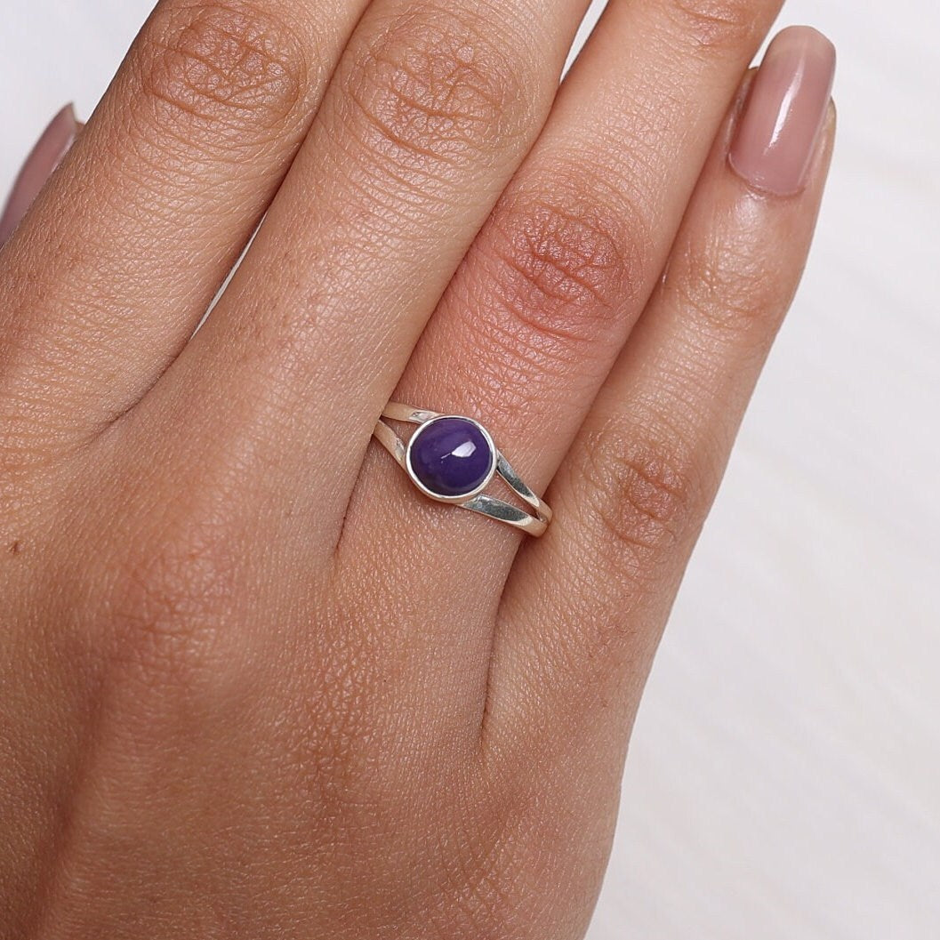 Charoite Sterling Silver Ring