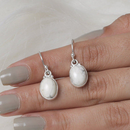 Howlite Sterling Silver Earrings