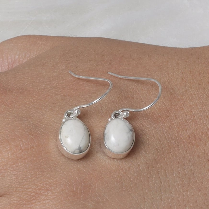 Howlite Sterling Silver Earrings