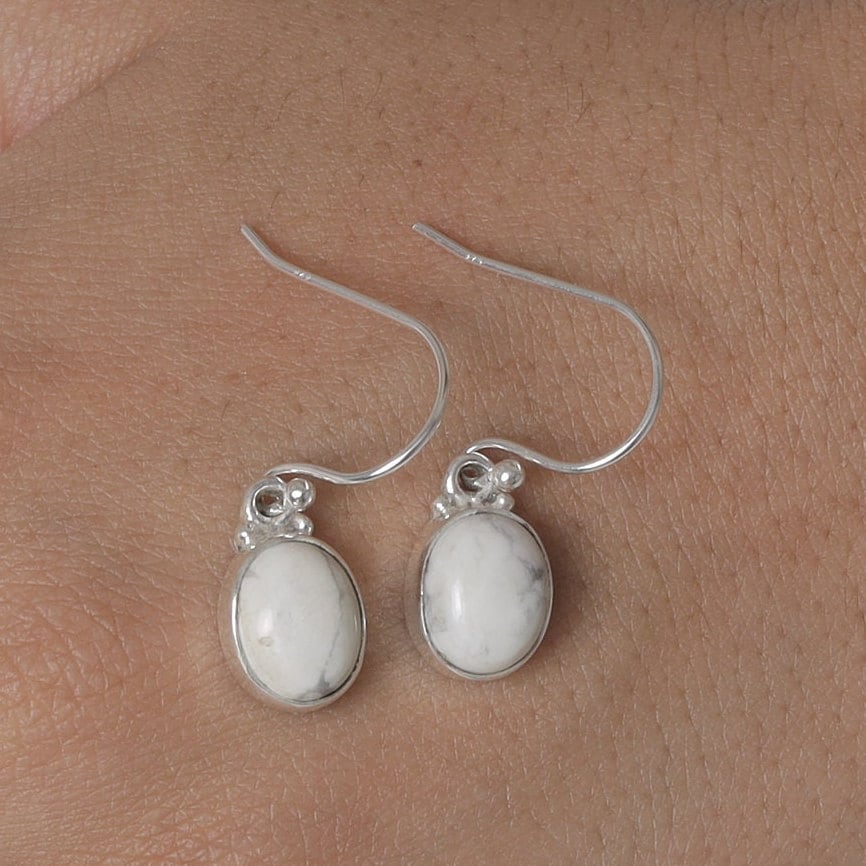 Howlite Sterling Silver Earrings