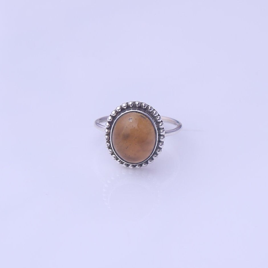 Amber Sterling Silver Ring