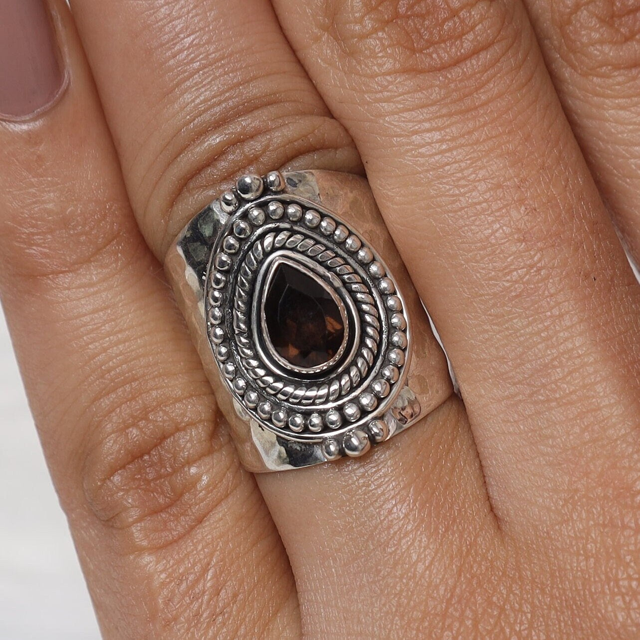 Smoky Topaz Sterling Silver Ring