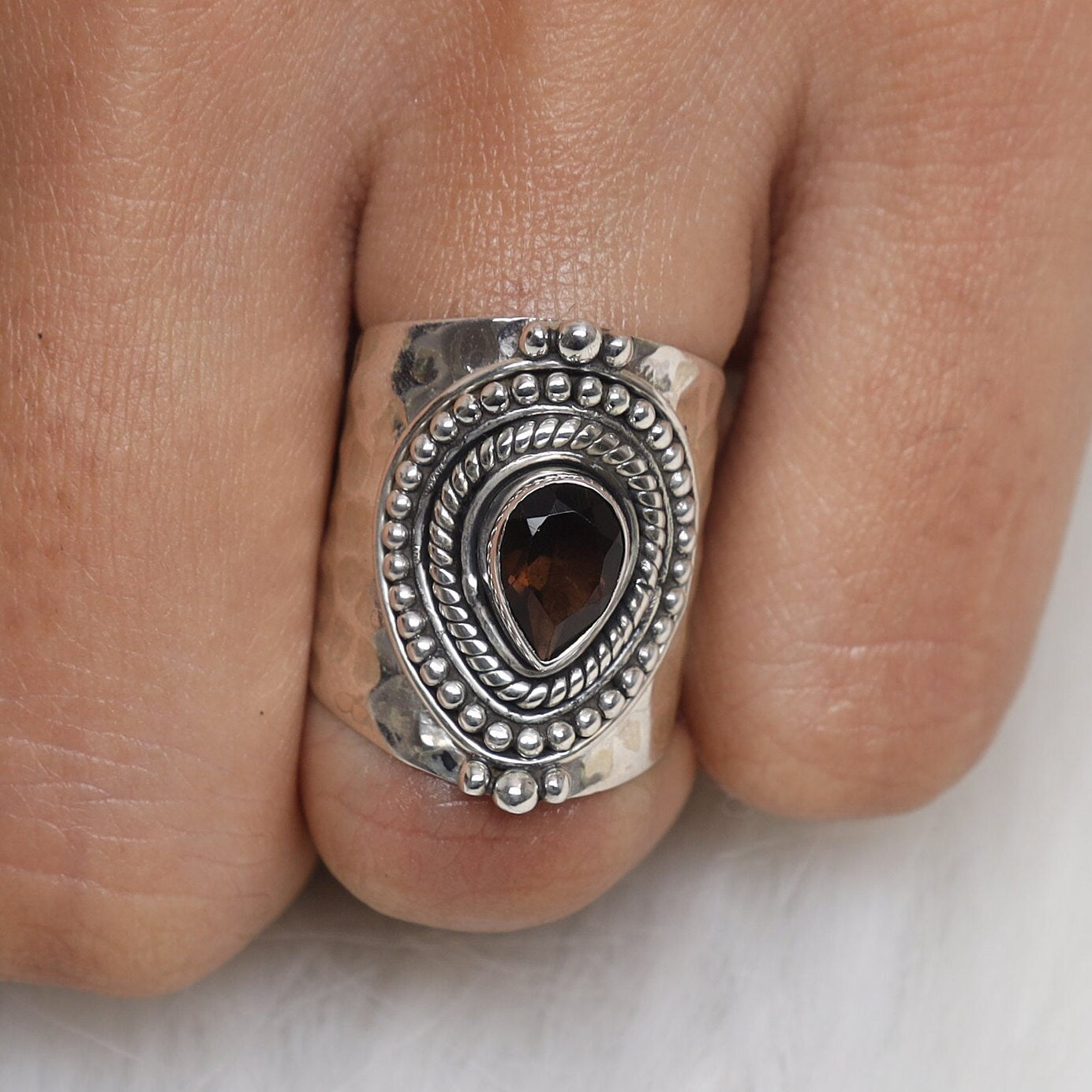 Smoky Topaz Sterling Silver Ring