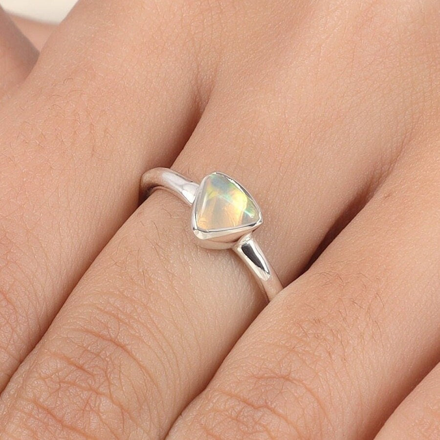 Ethiopian Opal Sterling Silver Ring